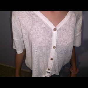 A white button up (see through)